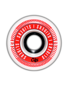 Roues CUEI Sliders 65mm 78A Blanc Rouge